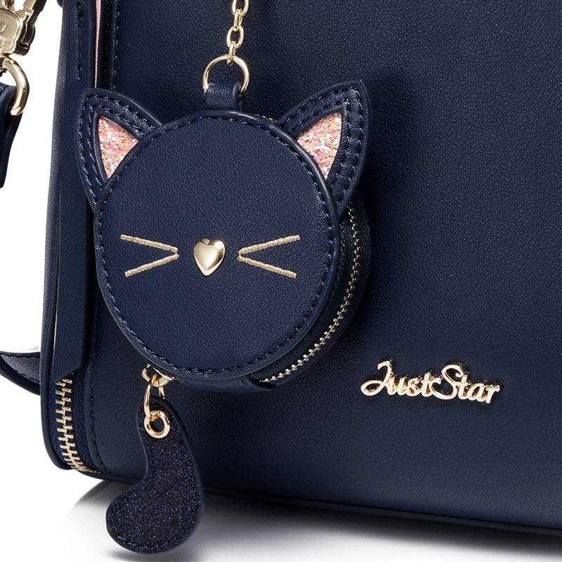 Embroidered cat lady handbag