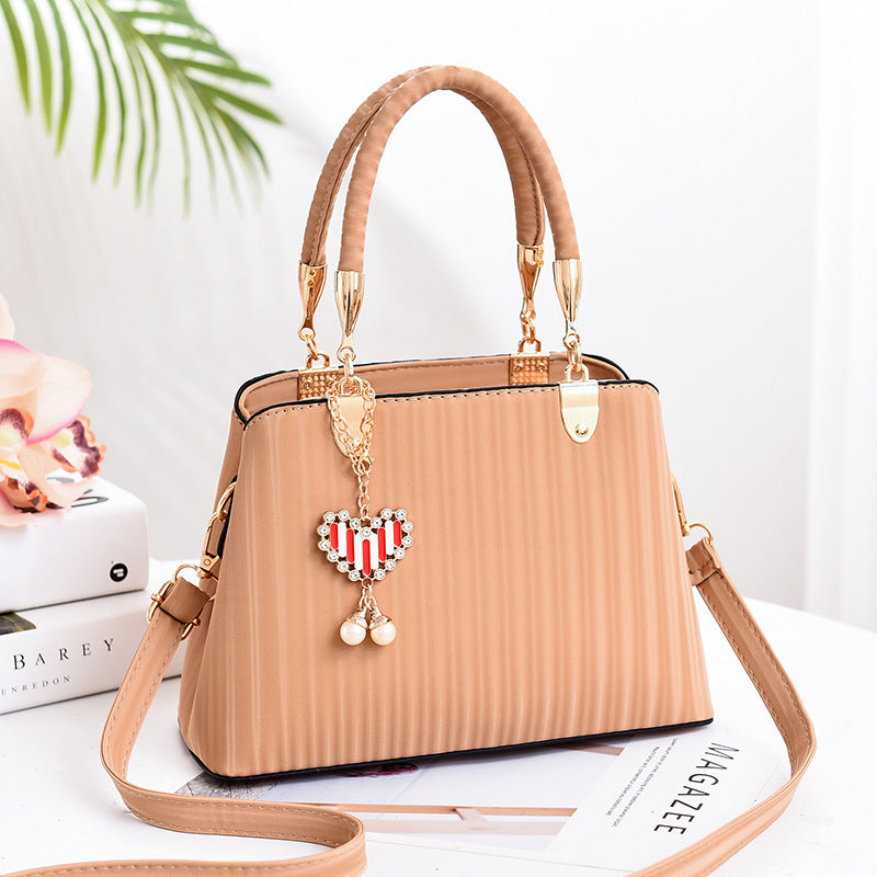 Striped printed lady's handbag