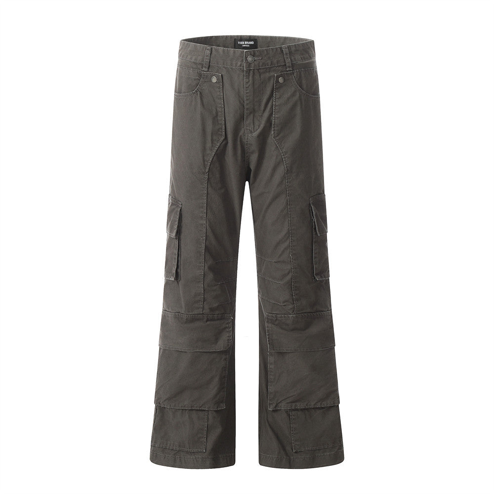 Fashion Punk Wash Water Cargo Jeans Men