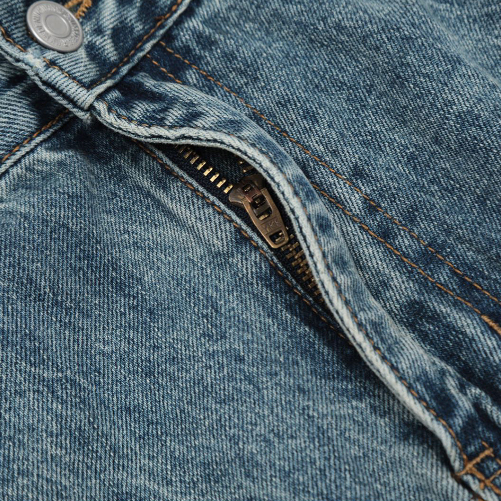Fashion Personality Distressed Washed Jeans Men