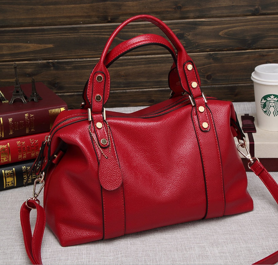 Solid color simple handbag