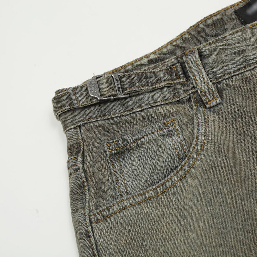 Fashionable Dirty Tie-dye Gradient Jeans For Men