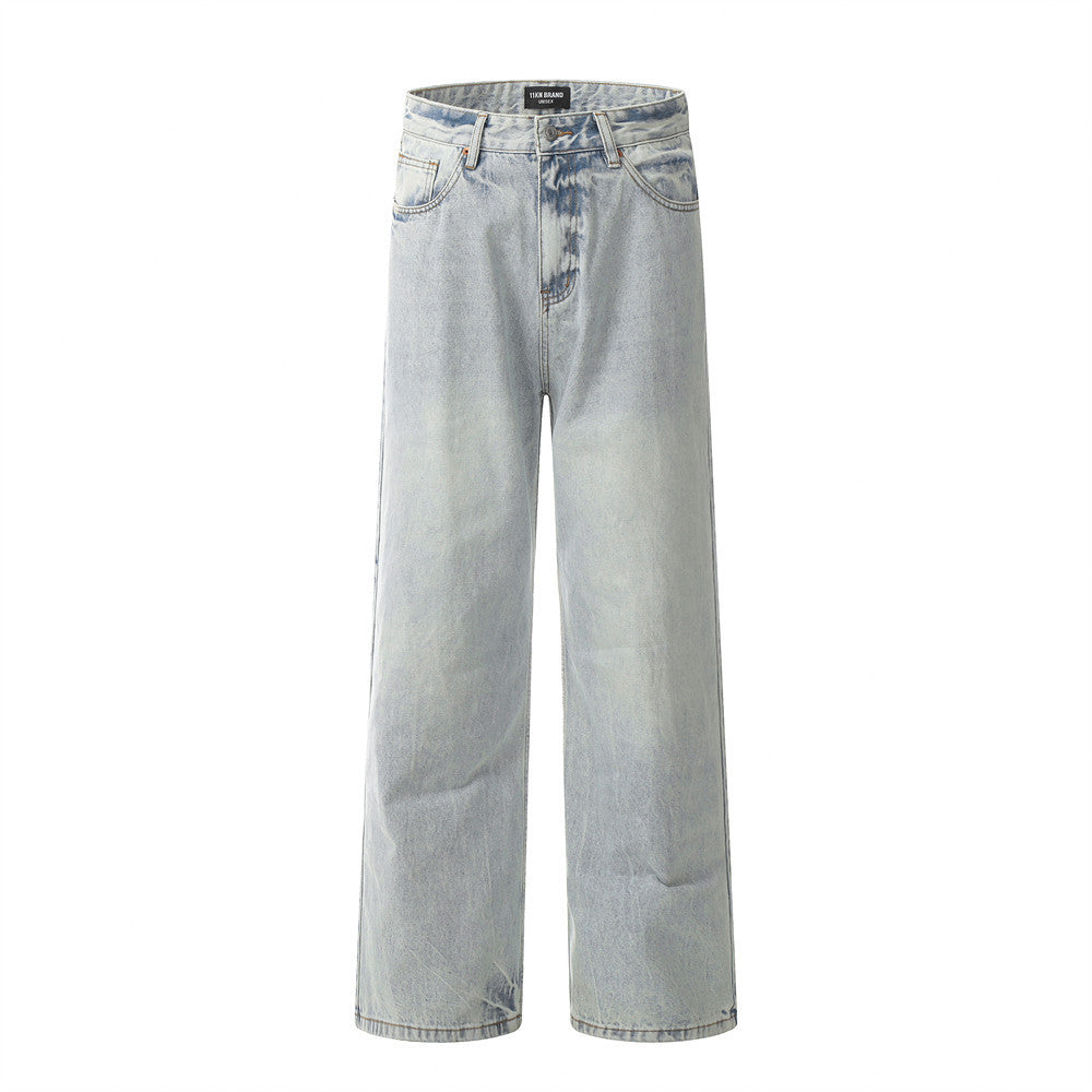 American Retro Wash Light-colored Jeans Men