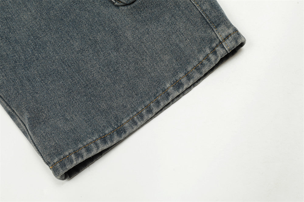 Fashion Personality Multi-pocket Workwear Jeans Men