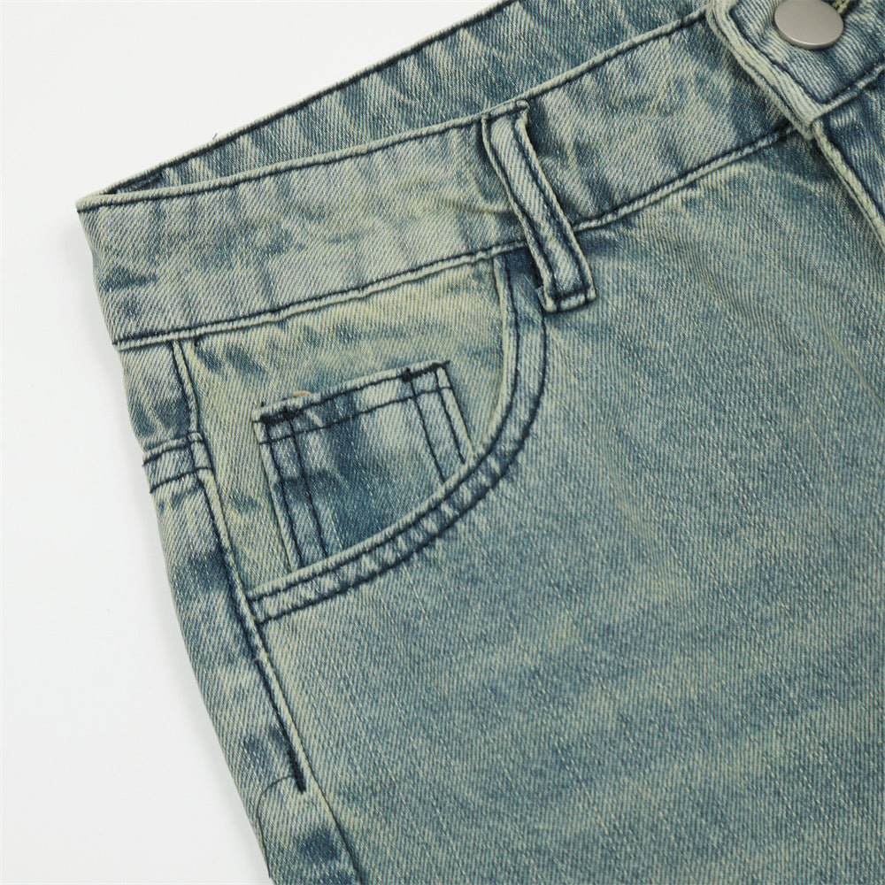 Fashion Personalized Washed White Jeans For Men