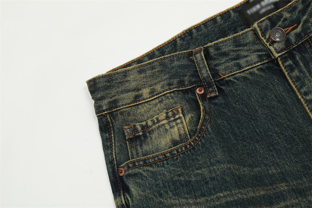 Retro Washed And Worn Jeans For Men