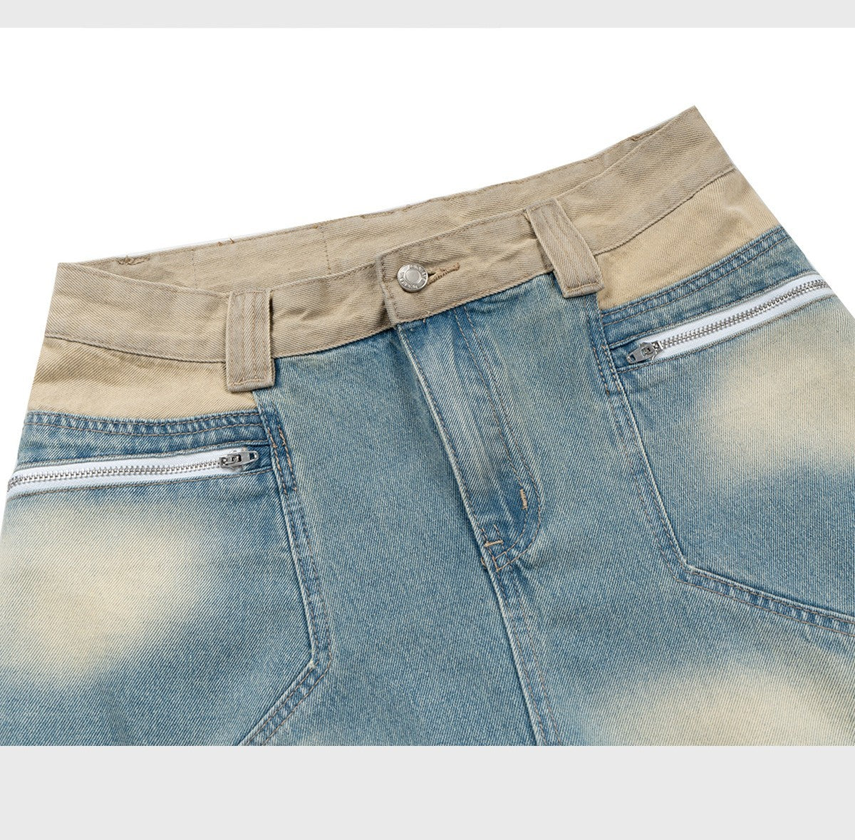 Washed Distressed Design Jeans For Men And Women