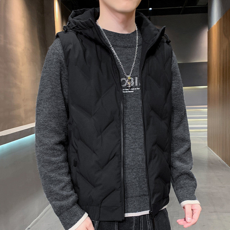 Down Vest Men's Jacket Fleece Warm And Fashionable