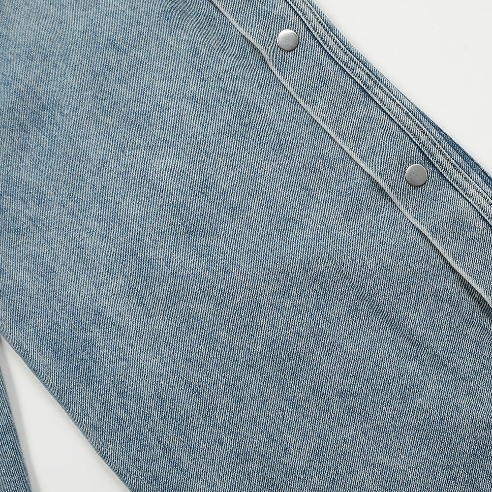 Fashion Side Striped Button Jeans For Men