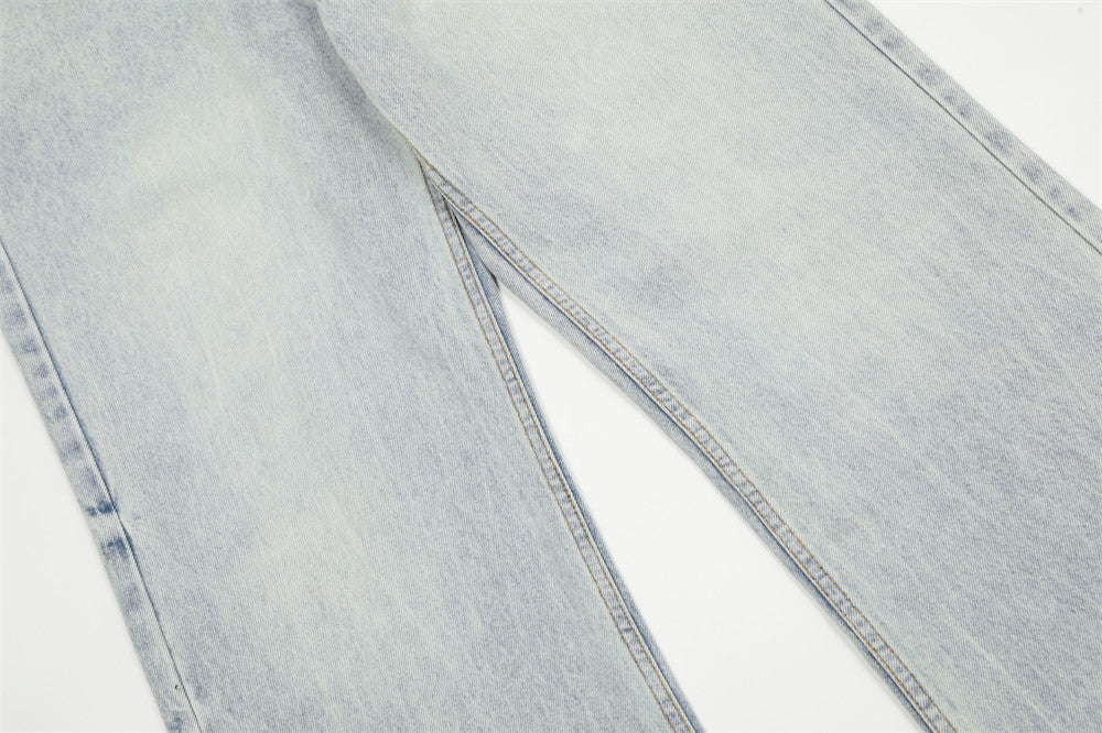 American Retro Wash Light-colored Jeans Men