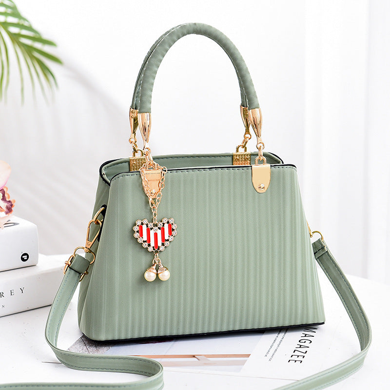 Striped printed lady's handbag