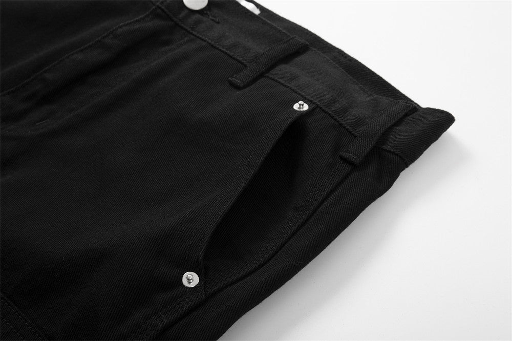 Side Stitching Cat Whisker Jeans For Men