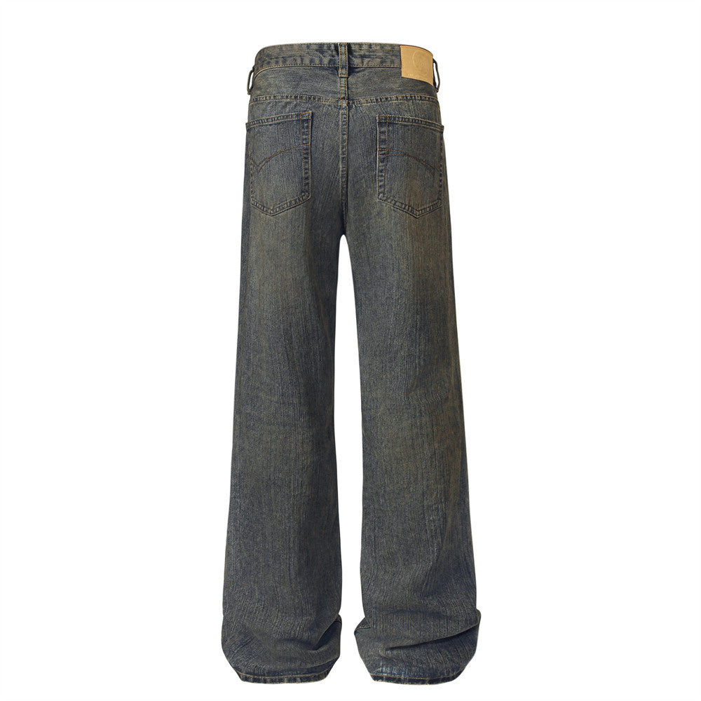 American Retro Drooping Straight Jeans For Men