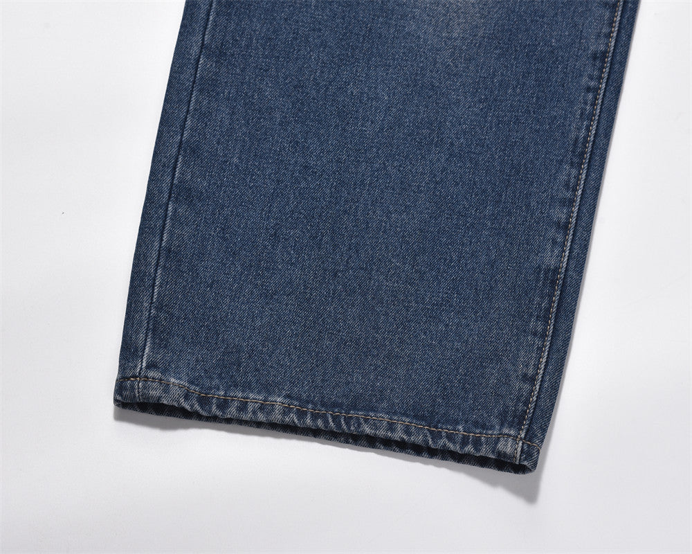 Contrast Color Wide Leg Jeans For Men