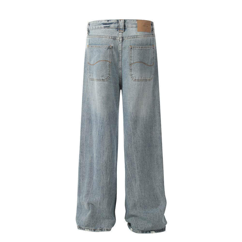 Fashion American Washed Worn Jeans Men
