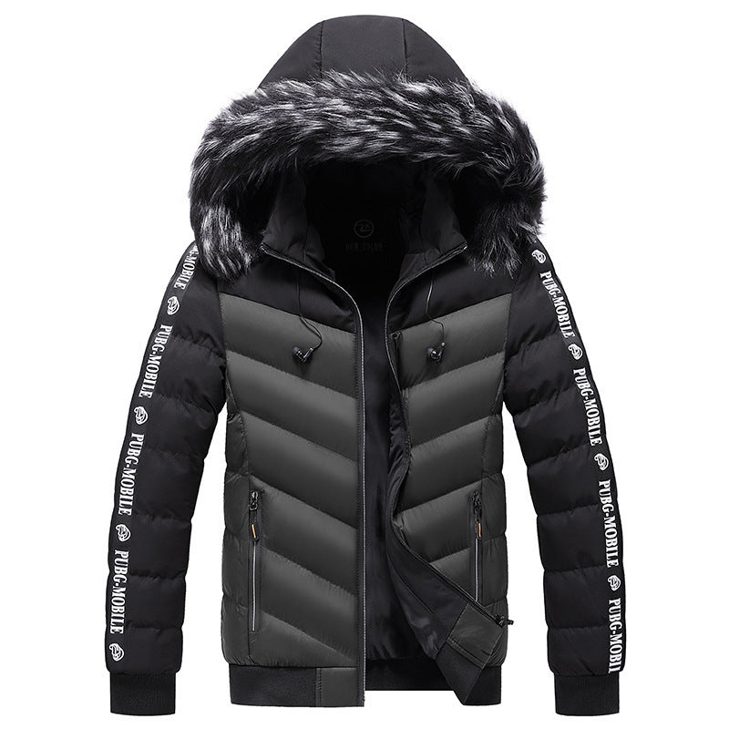 Hooded jacket men's thick warm cotton jacket