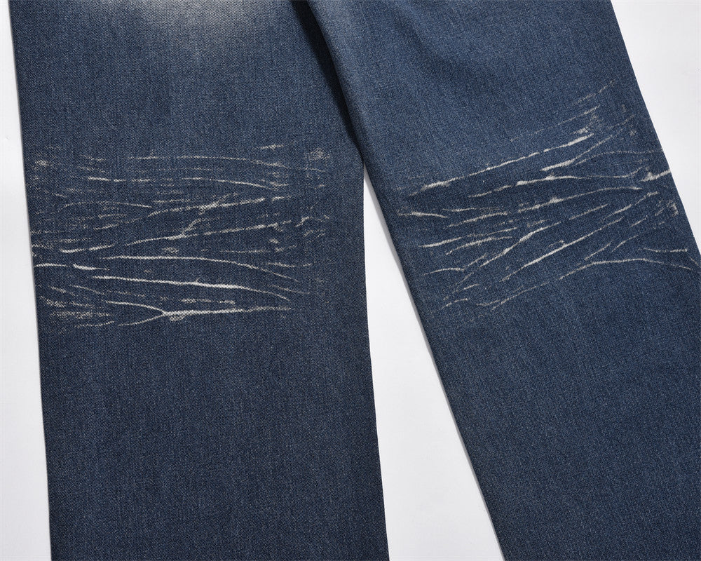 Contrast Color Wide Leg Jeans For Men