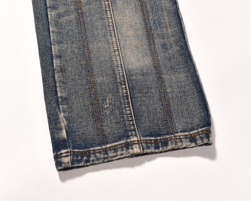 Fashion Personalized Washed Worn Jeans Men