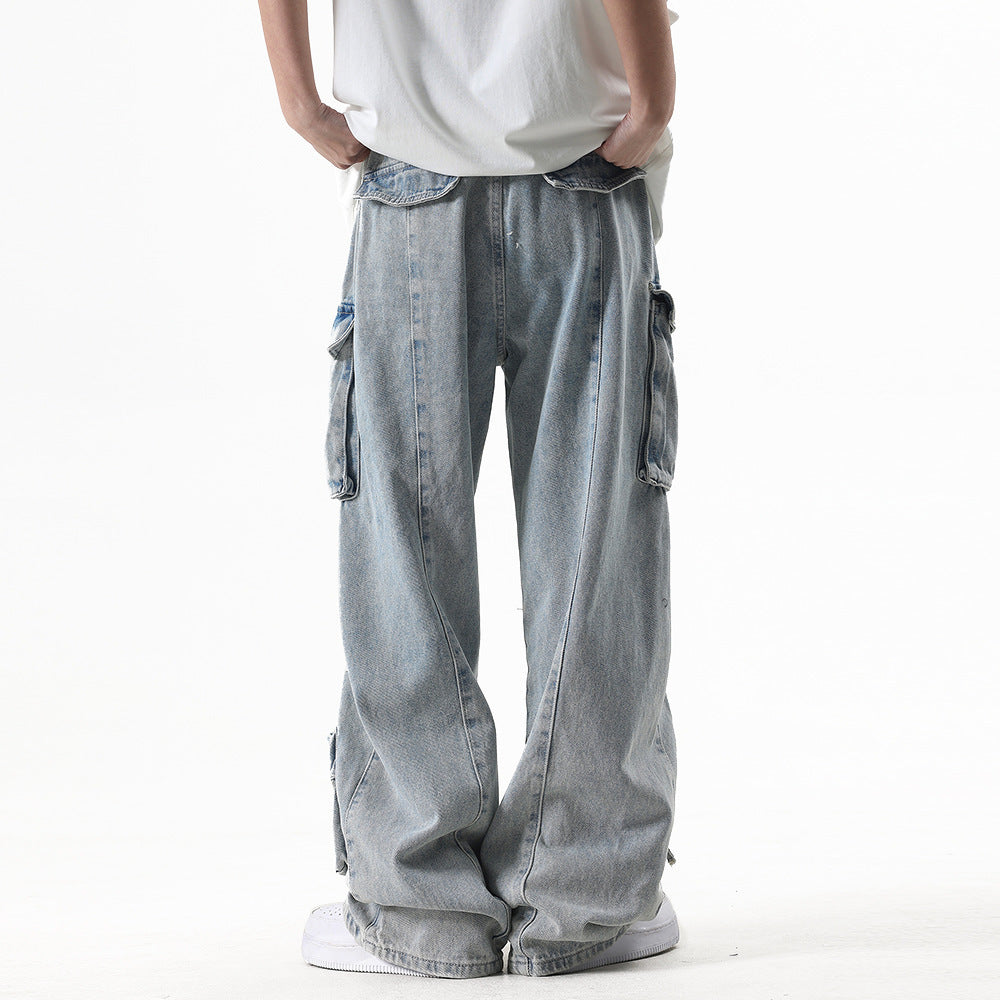 Multi-Pocket Workwear Jeans For Men And Women