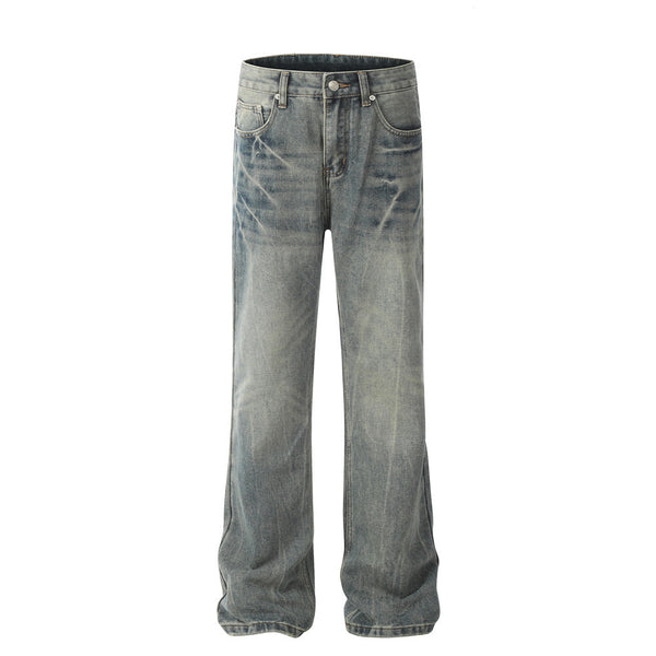 Fashion American Retro Washed Worn Jeans Men
