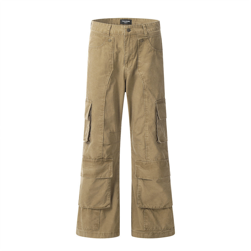 Fashion Punk Wash Water Cargo Jeans Men