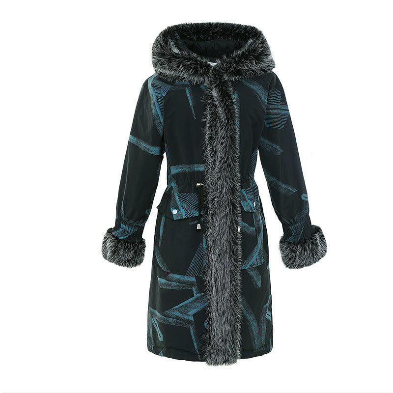 Parka Fur Female Large Fur Collar Cotton Clothes