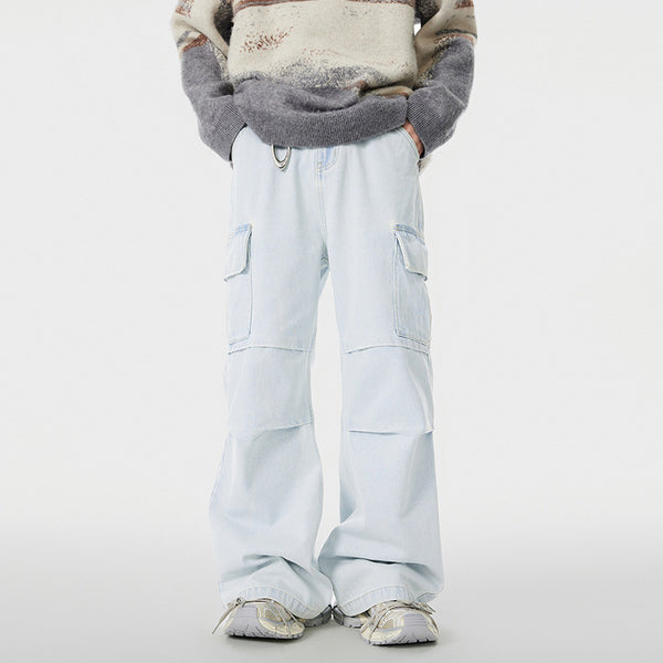 Fashion American Wide-leg Workwear Jeans Men