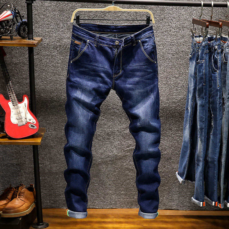 Men's jeans in spring, European and American trend jeans, fashion self cultivation stretch pants