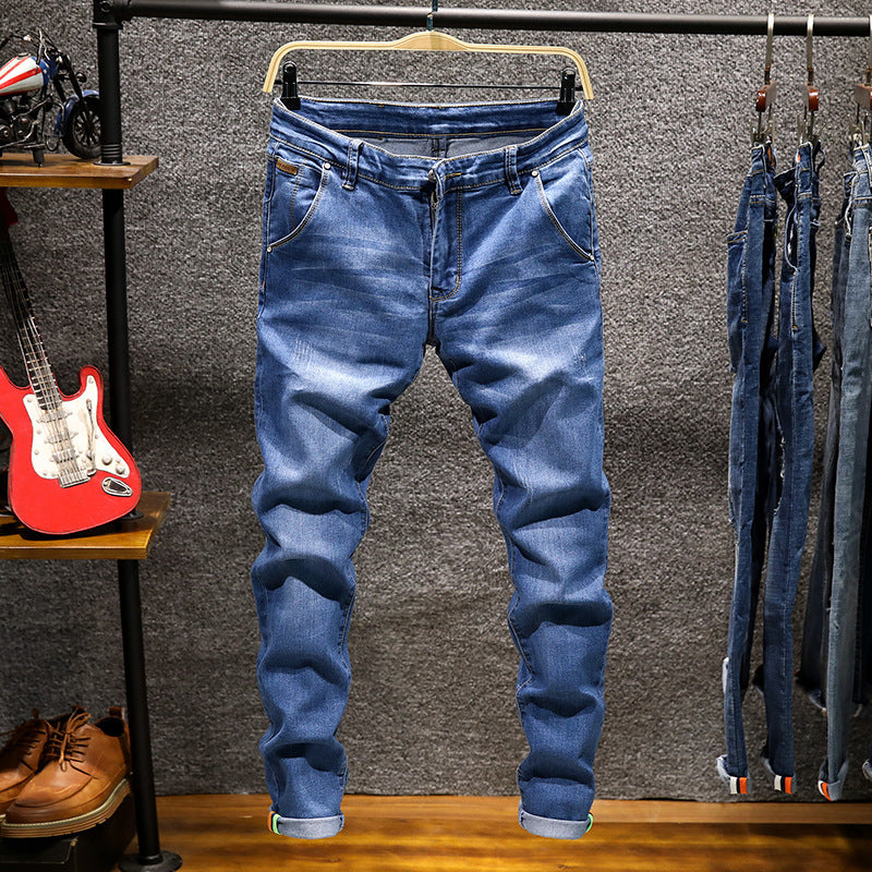 Men's jeans in spring, European and American trend jeans, fashion self cultivation stretch pants