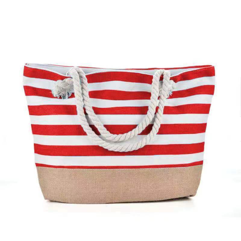 Striped Beach Bag Casual Large Capacity Women Shoulder Bags