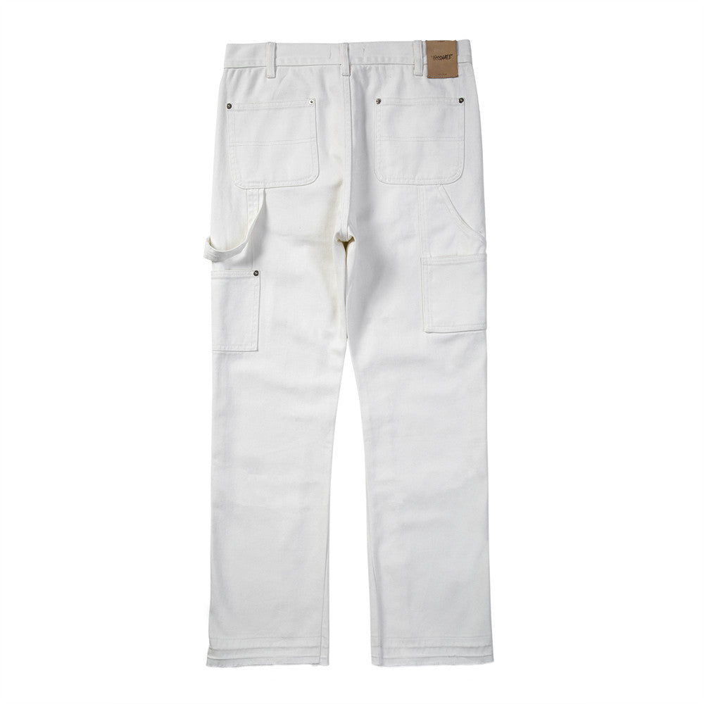 Side Stitching Cat Whisker Jeans For Men