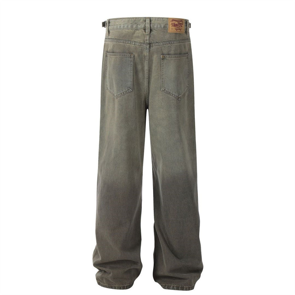 Fashionable Dirty Tie-dye Gradient Jeans For Men