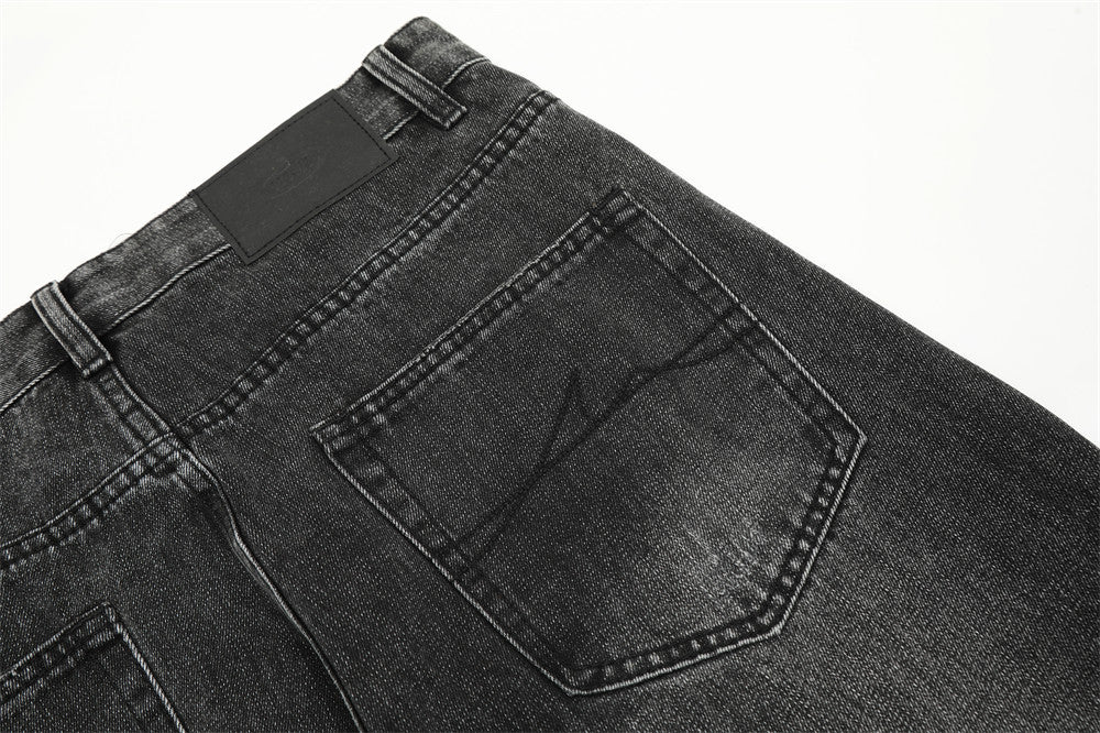 Washed And Worn Jeans American Retro Men