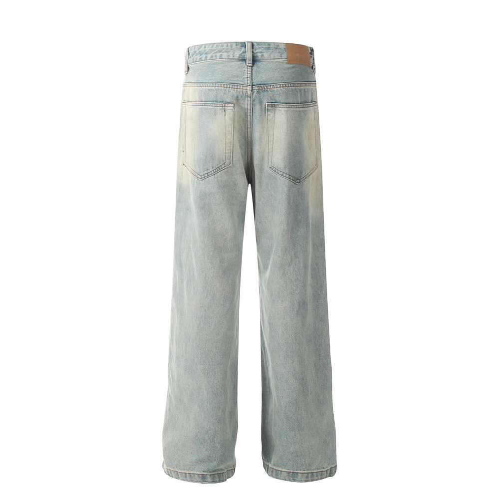 American Water Washed Hole Jeans For Men