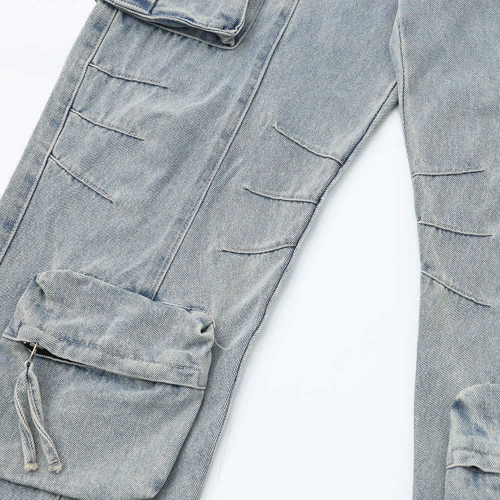 Multi-Pocket Workwear Jeans For Men And Women