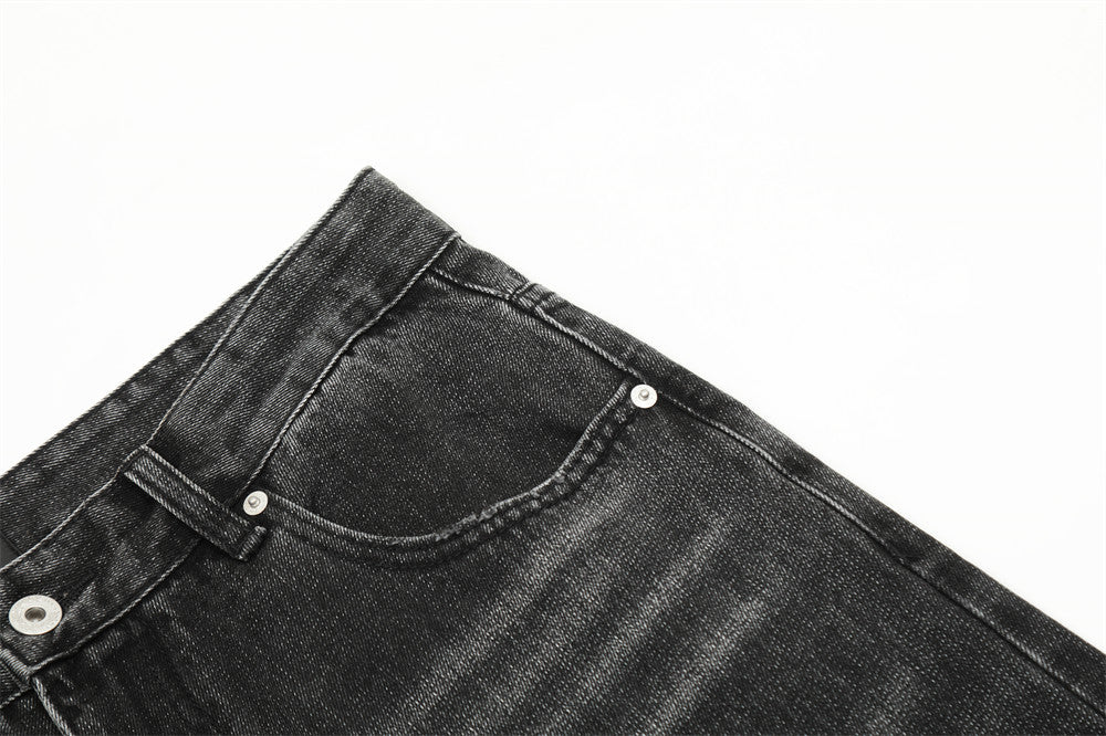 Washed And Worn Jeans American Retro Men
