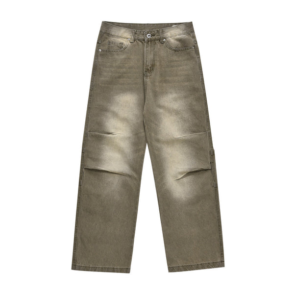 Waste Soil Washed And Worn Jeans For Men