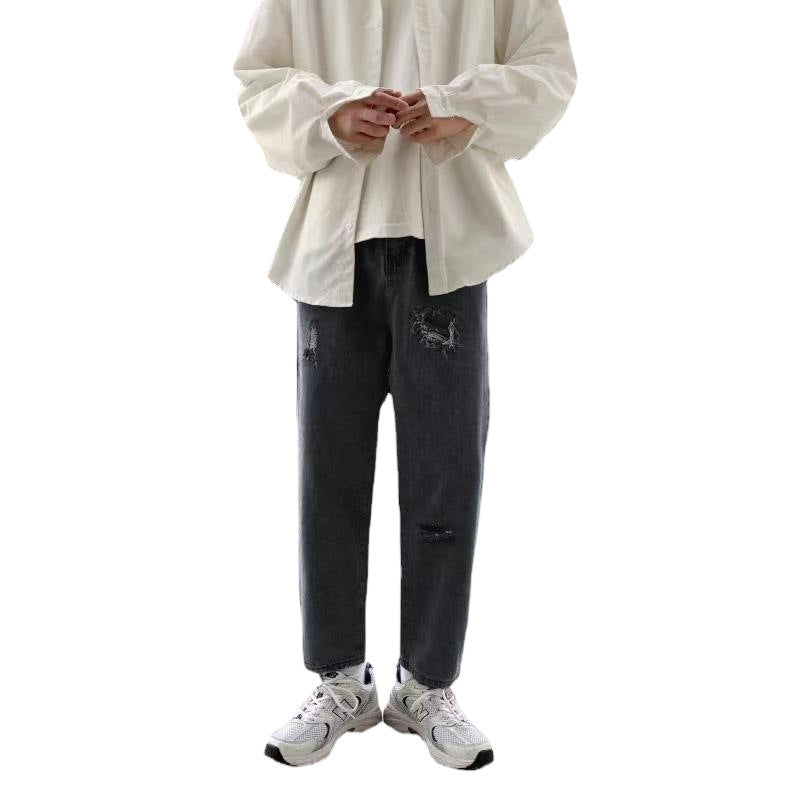 Loose Straight Spring American Retro Jeans Men