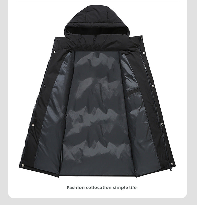 Winter Down Jacket Men's High-grade Hooded Loose