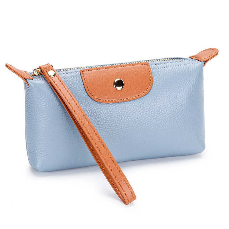 First Layer Women's Leather Handbag Large Capacity Clutch Phone Holder Handbag