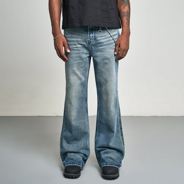Gradient Washed Slimming And Wide Leg Bootcut Trousers Jeans