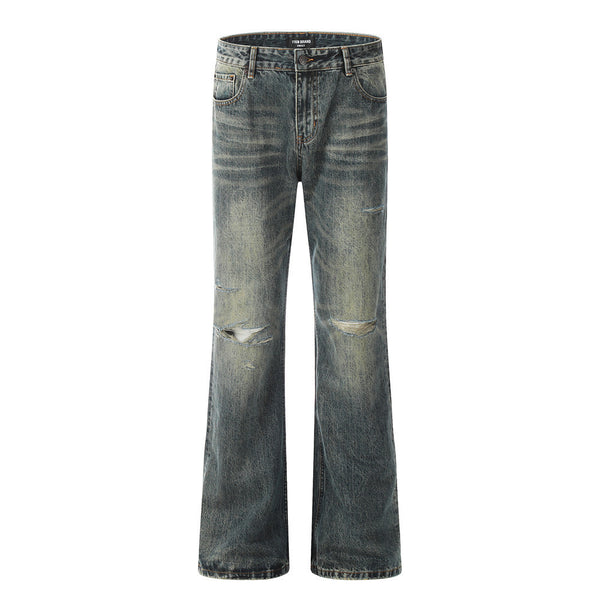 American Retro Tattered Jeans Denim Trousers Men