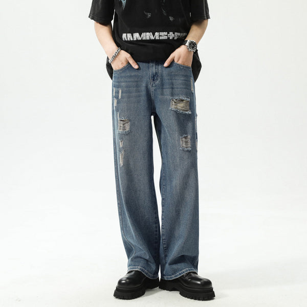 American Retro Washed Ripped Jeans For Men