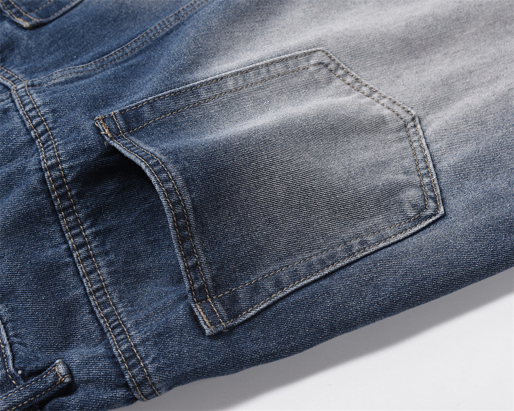 Contrast Color Wide Leg Jeans For Men