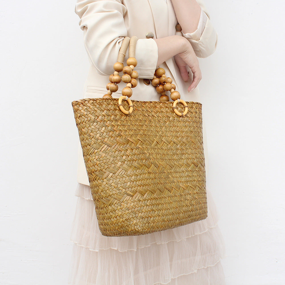 Straw Handbag Retro Large Capacity