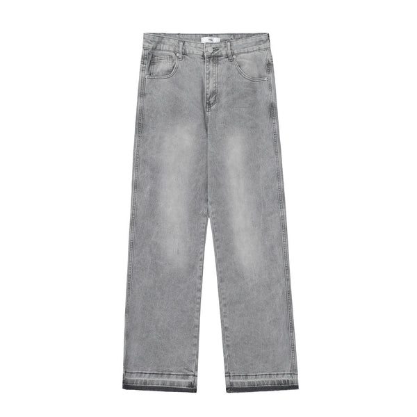 Washed Vintage Washed Raw Hem Jeans Men