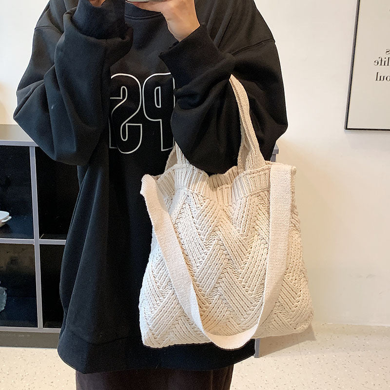 Japanese And Korean Literary Wool Knitted Bags For Women