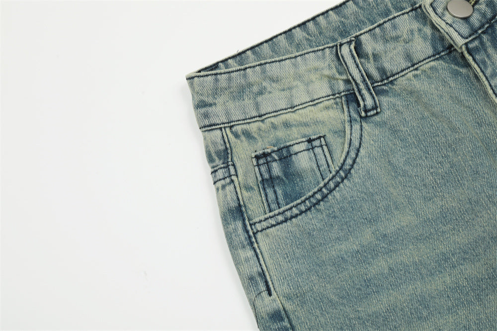 Fashion Personalized Washed White Jeans For Men