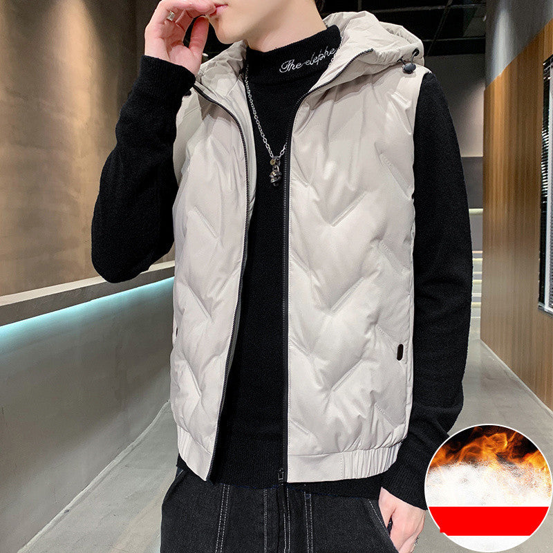 Down Vest Men's Jacket Fleece Warm And Fashionable