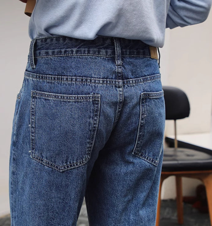 Mr. Lu San's Japanese Harajuku Daily Nine Point Jeans Korean Edition